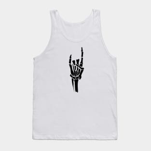 Devils horns skelleton hand in black Tank Top